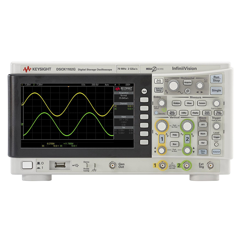 是德DSOX1102G 示波器：70/100 MHz，2 個模擬通道
