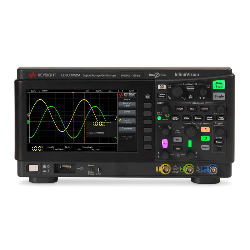 是德EDUX1052A 示波器：50 MHz，2 個模擬通道